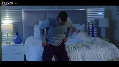 Stepdad fucks stepdaughter in the bedroom while his wife is in a dream.