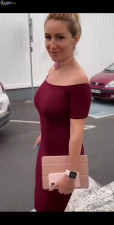 Busty milf goes nude in public