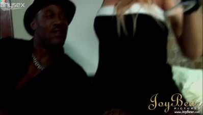 Whore wife gives blowjob to well endowed black neighbor