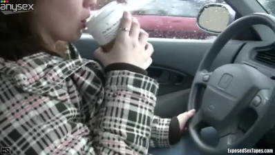 Spoiled brunette teen inclines to strain dick of her BF to give it a head in pov