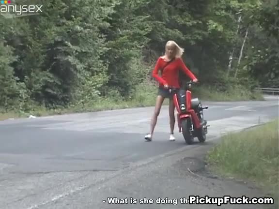 Skinny blond girl flashes her tits in the woods Free Porn Videos | ePornAny.