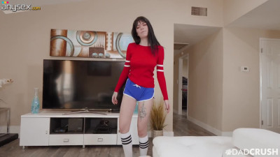Leda Bear caught her step daddy jerking off cock and watching porn