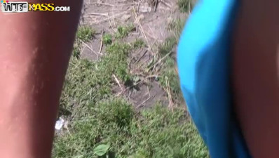 Almost titless horn-mad nympho Kiki gets fucked from behind close to nature