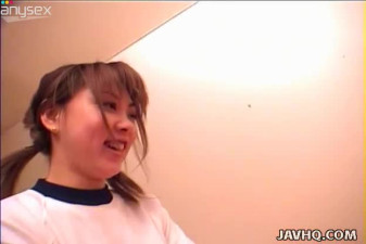Freaky Japanese dude wearing pink knickers thrusts his dick in Miyuki Houziyou's mouth