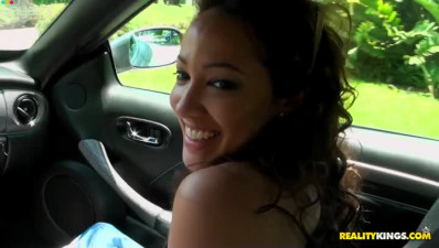 Car whore does her best sucking it softly