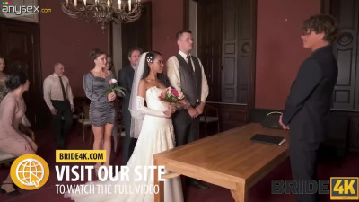 Bridesmaids and braid found out that the groom is cheating, so they fucked a best man in a FFFM
