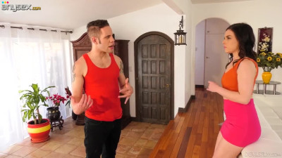 Two bisexual guys fuck each other and hot tempered babe Juliette March