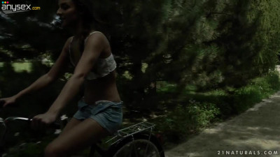Precious Hungarian babe Amirah Adara gets her anus fucked after riding her bicycle