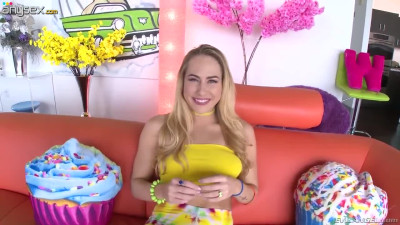 Oiled up anus of Carter Cruise is shocked by huge aggressive dong