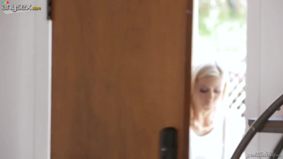 Captivating blonde Elsa Jean and her alluring girlfriend are fucked by one lucky guy