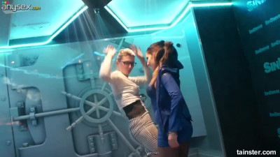 Fucking hot sluts is dancing under the shower at the party
