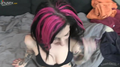 Emo whore Joanna Angel takes heavy penis in her stretched tattooed ass