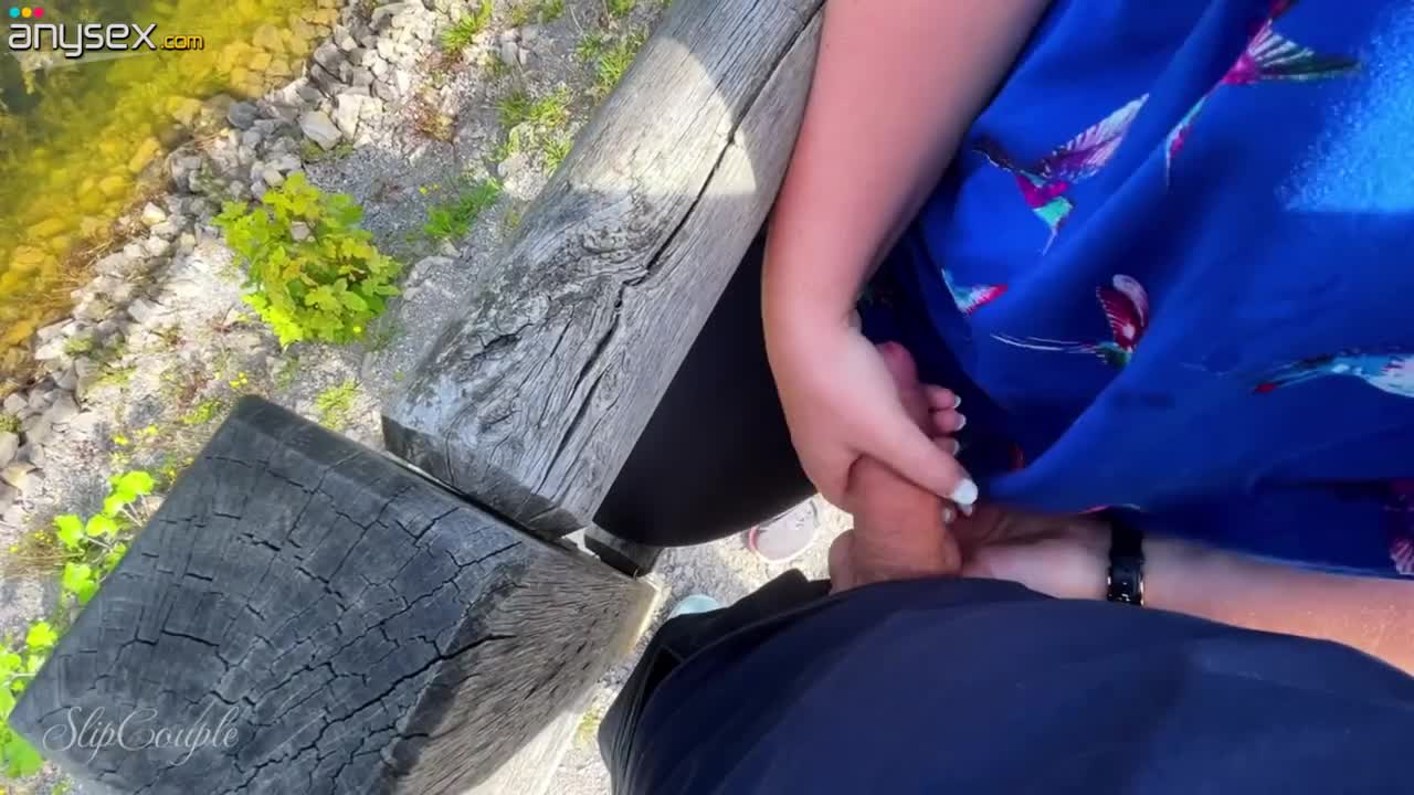 Quick handjob on a risky bike trail public outdoor Free Porn Videos | ePornAny.