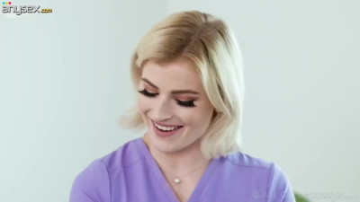 Diana Grace and Hyley Winters have sensual lesbian sex during massage session