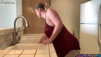 MILF was trying to fix a sink and stuck in it, and her stepson took the opportunity